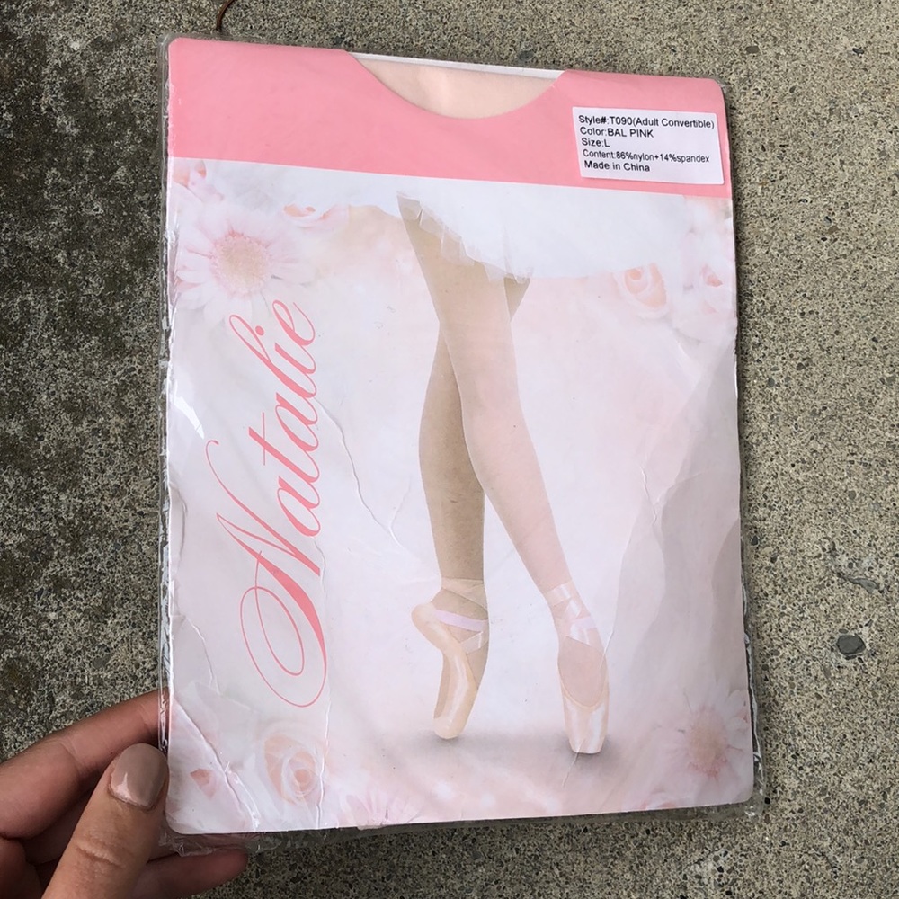 Natalie Ballet Pink Adult Convertible Tights // L *NEW*